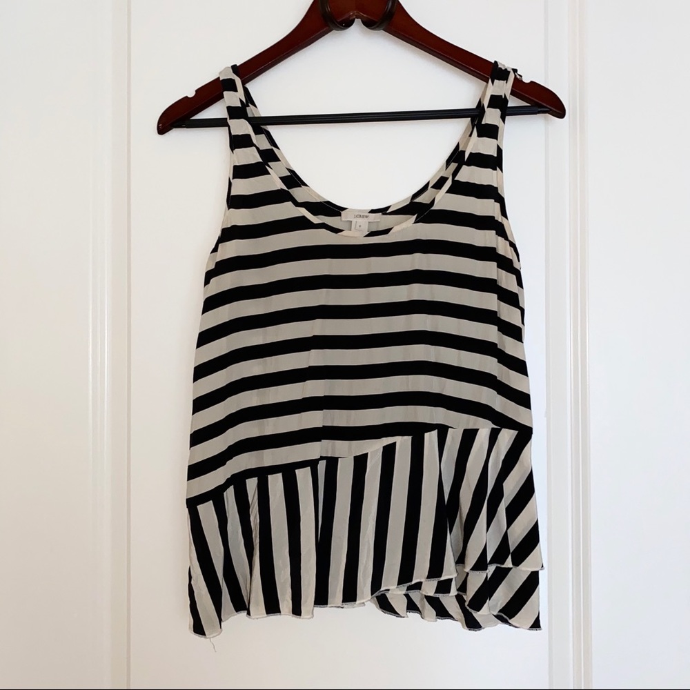 J.Crew striped silk tank blouse